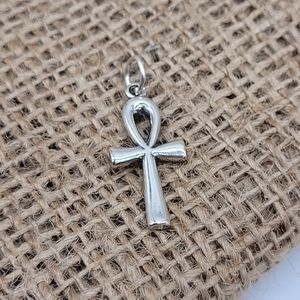 Sterling Oxidized Ankh Charm